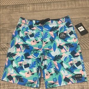 Hurley Kids Swim Shorts - Blue and Pink